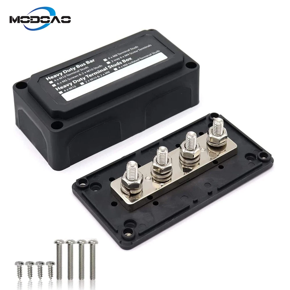 Heavy Duty Bus Bar Power Distribution Box Terminal Power Block Boating Fishing Battery Switches Busbars 12v 24v Max 48V 300 amp
Heavy Duty Bus Bar Power Distribution Box Terminal Power Block Boating Fishing Battery Switches Busbars 12v 24v Max 48V 300 amp