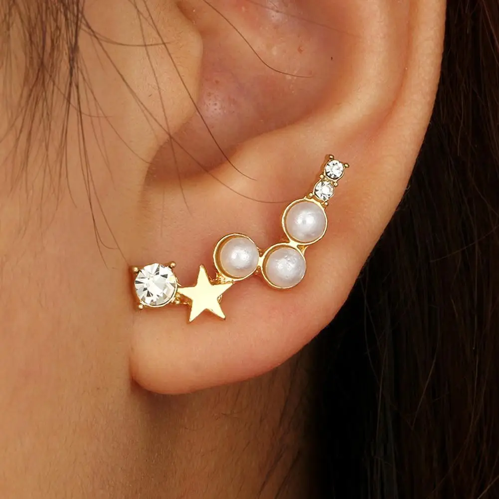 HOT SALES!!! New Arrival Women Fashion Star Faux Pearl Rhinestone Ear Stud Climber Earrings Jewelry Gift Wholesale Dropshipping
HOT SALES!!! New Arrival Women Fashion Star Faux Pearl Rhinestone Ear Stud Climber Earrings Jewelry Gift Wholesale Dropshipping