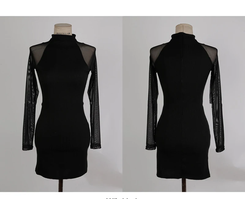 2021 Mesh Patchwork Sheath Bodycon Sexy Vestidos Stand-Neck Long Sleeved Black Mini Nightclub Dresses For Women
2021 Mesh Patchwork Sheath Bodycon Sexy Vestidos Stand-Neck Long Sleeved Black Mini Nightclub Dresses For Women