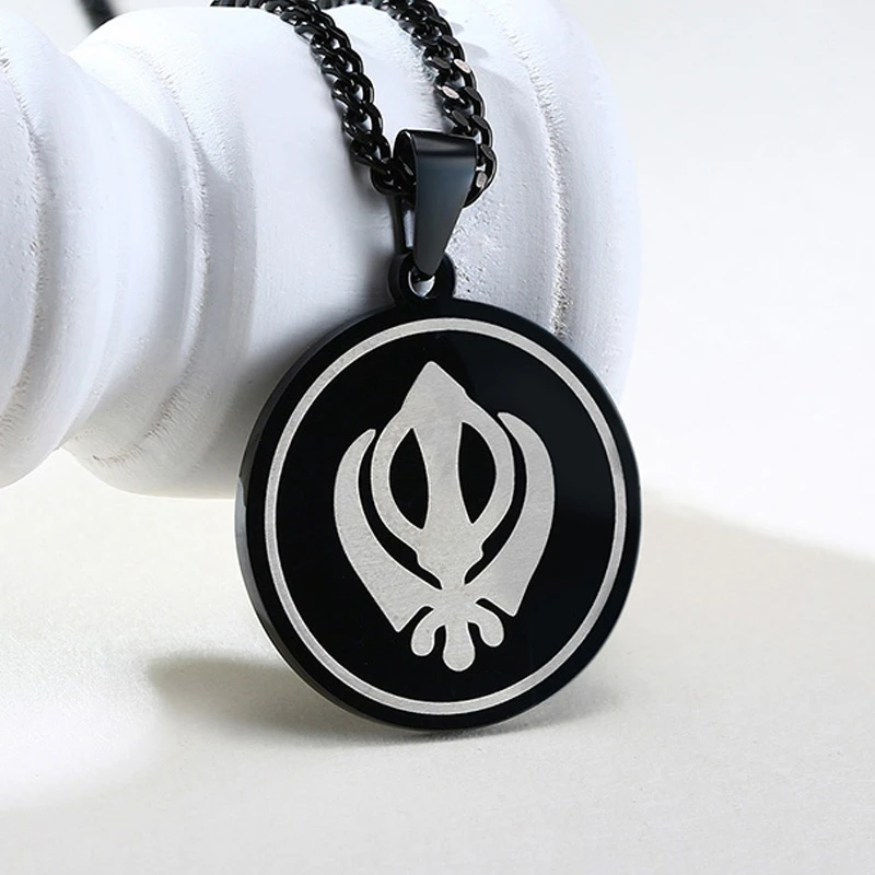 Sikhism Symbol Sikh Khanda Pendant Men Neckkace Black Stainless Steel 24inch Chain Amulet Jewelry
Sikhism Symbol Sikh Khanda Pendant Men Neckkace Black Stainless Steel 24inch Chain Amulet Jewelry