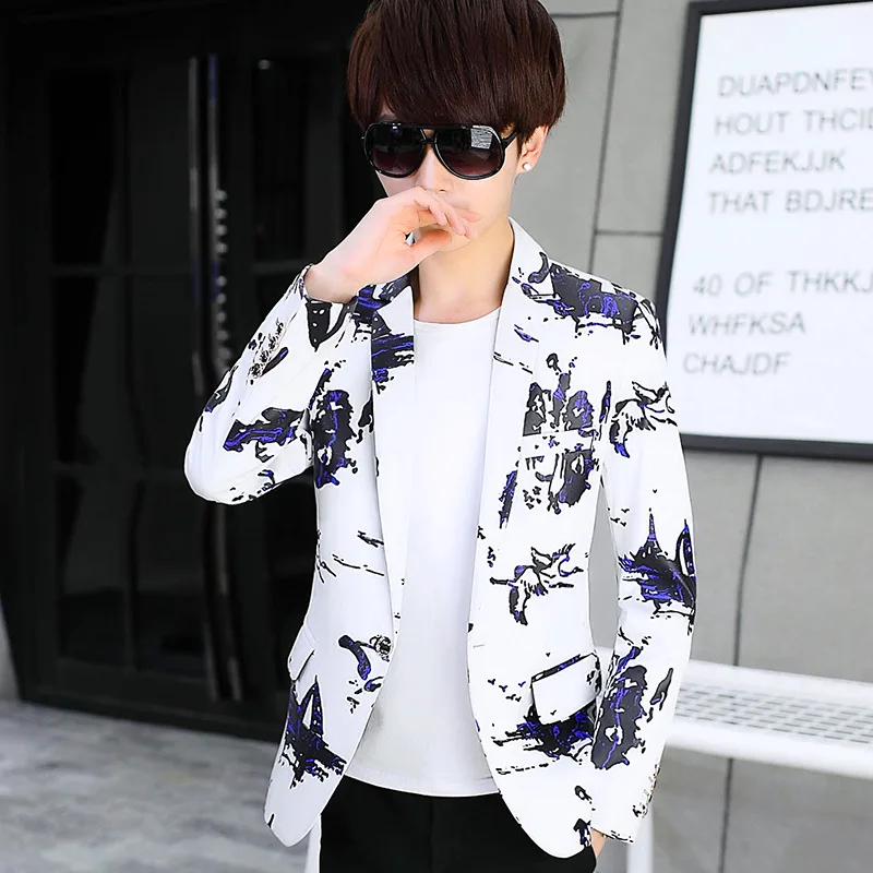 Autumn 2020 Men's Casual Printed blazer Youth Slim Handsome Thin Flower blazer
Autumn 2020 Men's Casual Printed blazer Youth Slim Handsome Thin Flower blazer