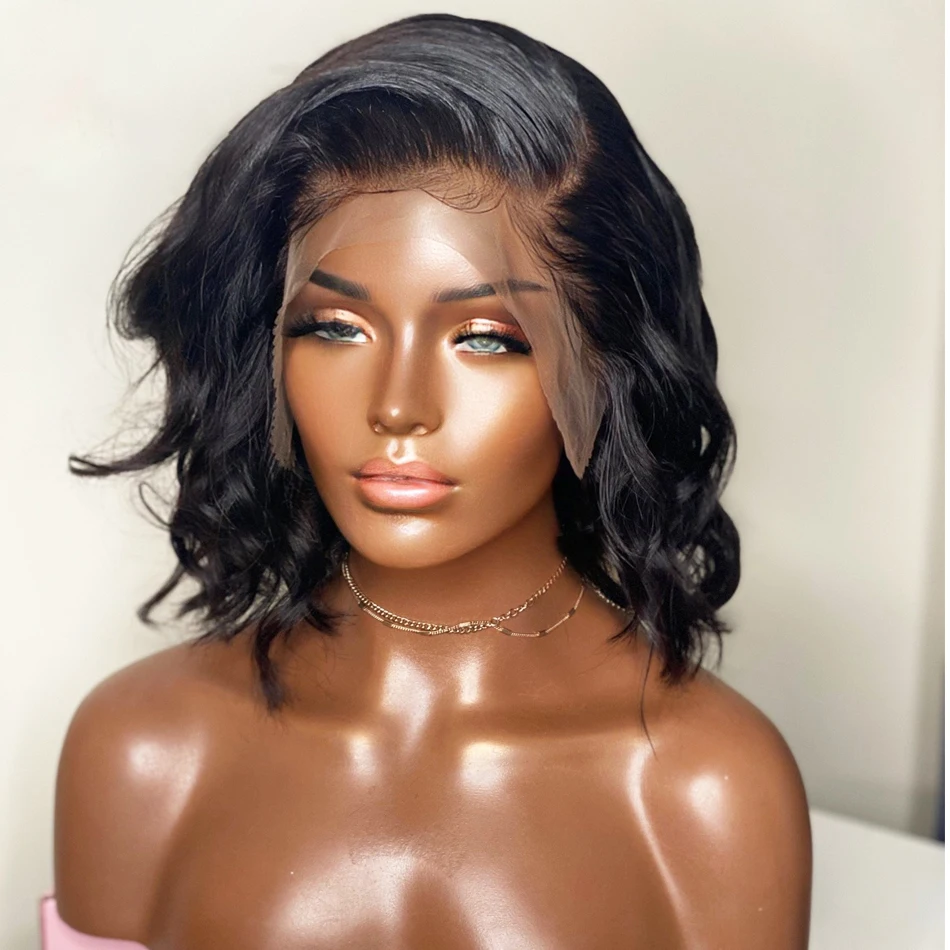 Short Cut Bob Lace Front Wigs for Women Black Color Synthetic Hair Glueless Lace Wigs with Babyhair Natural Hairline Body Wave
Short Cut Bob Lace Front Wigs for Women Black Color Synthetic Hair Glueless Lace Wigs with Babyhair Natural Hairline Body Wave