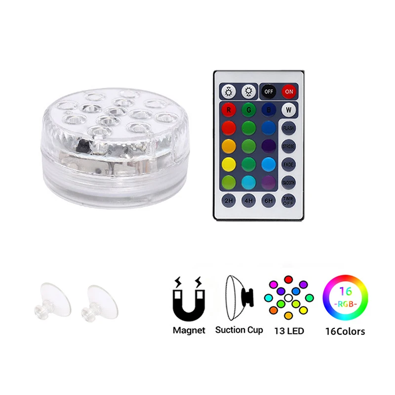 RGB Remote Control Submersible Light IP68 Waterproof Underwater Lights Pond Swimming Pool Decorative Night Lamps For Aquarium 
RGB Remote Control Submersible Light IP68 Waterproof Underwater Lights Pond Swimming Pool Decorative Night Lamps For Aquarium
