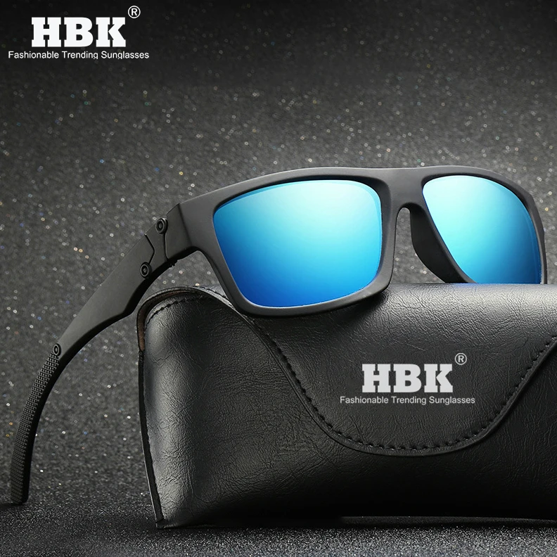 Фото Солнцезащитные очки HBK Мужские поляризационные квадратные зеркальные линзы для