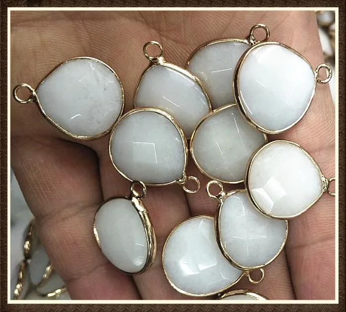 5pcs nature white stone drop water pendants for women bracelets making accessories facted small new arrivals | Украшения и