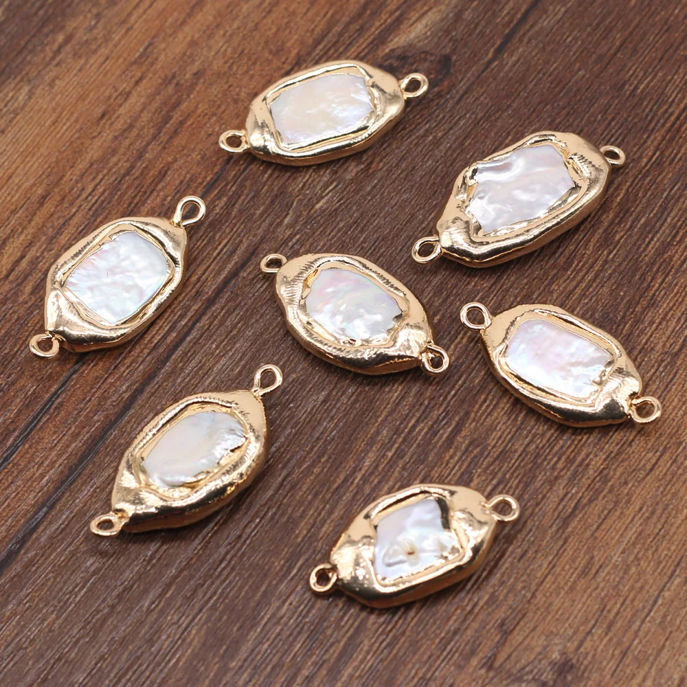 1pcs Natural Irregular Pearl Shell Connector Fashion Jewelry DIY Bracelet Necklace Charm Jewelrys Making Size 15x30mm
1pcs Natural Irregular Pearl Shell Connector Fashion Jewelry DIY Bracelet Necklace Charm Jewelrys Making Size 15x30mm