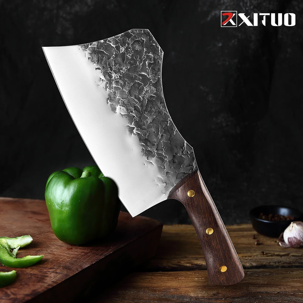 Мясной нож XITUO ручной работы из кованой высокоуглеродистой стали китайский