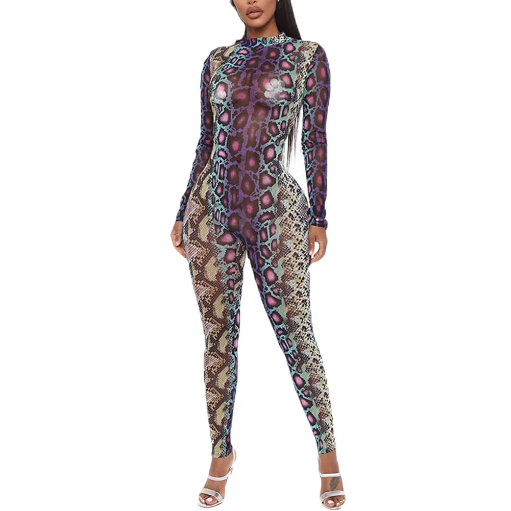 Women's Snake Printed Bodycon Colorful Romper Casual Sexy Jumpsuit Long SleeveOutwear Streetwear Clothing
Women's Snake Printed Bodycon Colorful Romper Casual Sexy Jumpsuit Long SleeveOutwear Streetwear Clothing