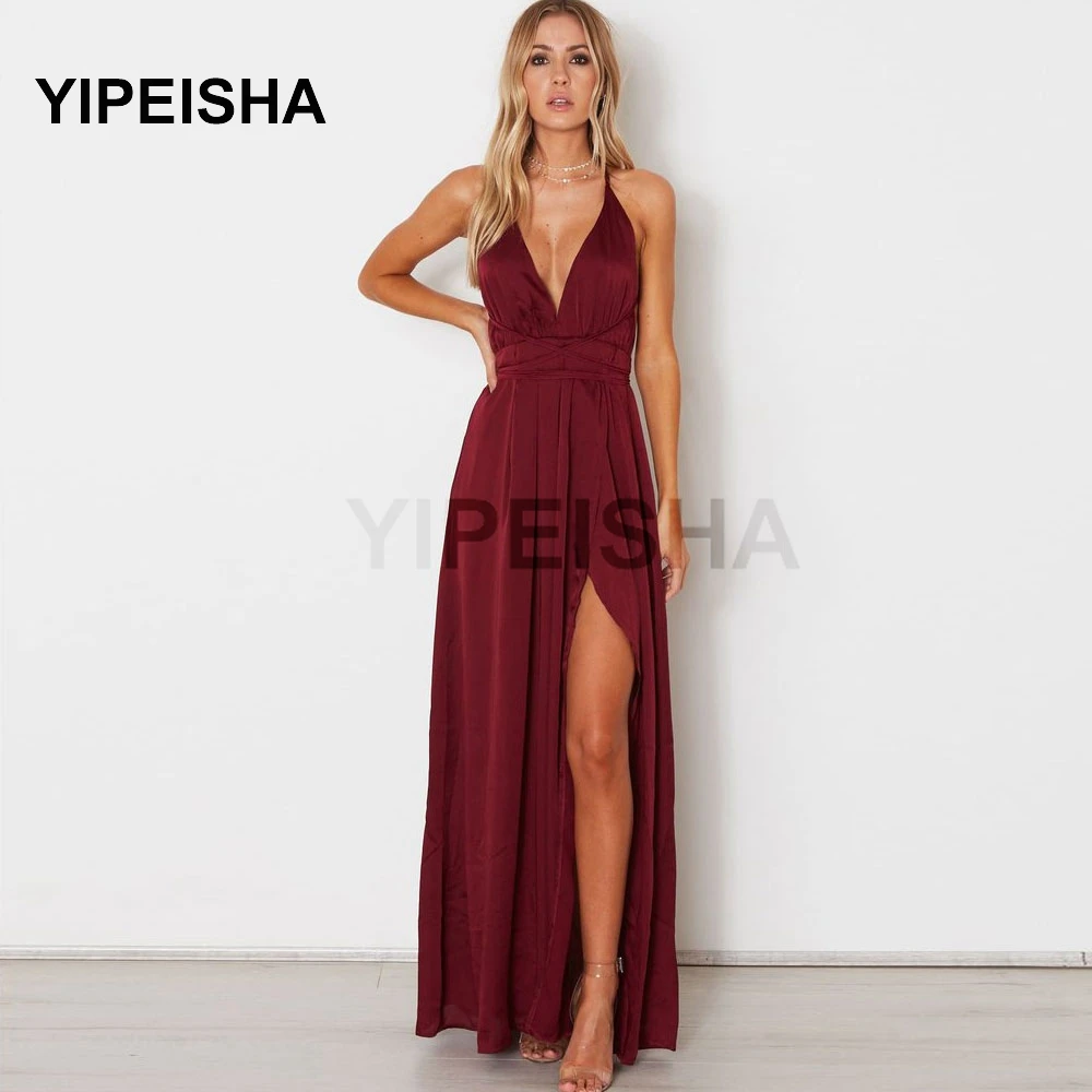 Sexy Burgundy A-Line Chiffon Evening Dresses Front Side Slit V-Neck Spaghetti Strap Sweep Floor Length Backless Prom Party Gown
Sexy Burgundy A-Line Chiffon Evening Dresses Front Side Slit V-Neck Spaghetti Strap Sweep Floor Length Backless Prom Party Gown
