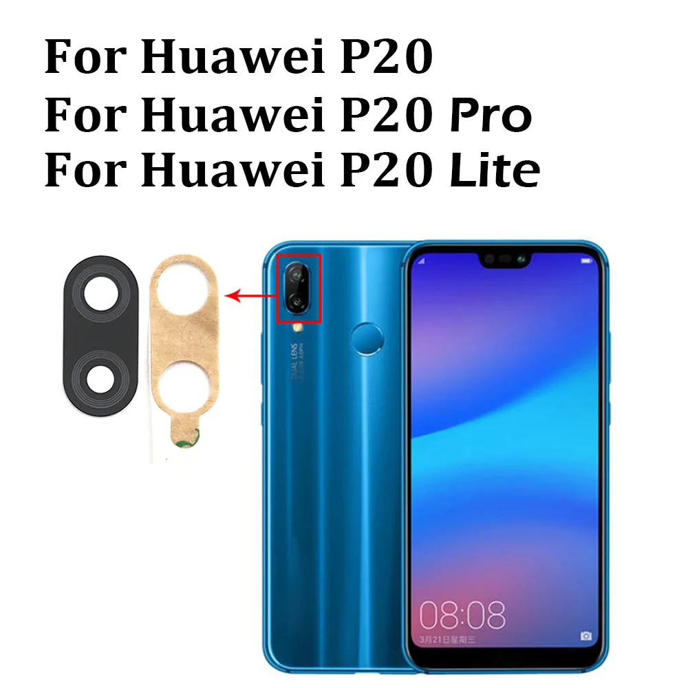 Для Huawei P40 P30 Lite P20 Pro 5G / E задняя крышка для стеклянного объектива камеры с клей