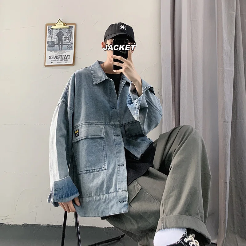 Japanese Trendy Brand Ins Tooling Denim Jacket Autumn Loose Top Tide Korean Version of The Wild Jacket Men Fashion Jackets
Japanese Trendy Brand Ins Tooling Denim Jacket Autumn Loose Top Tide Korean Version of The Wild Jacket Men Fashion Jackets