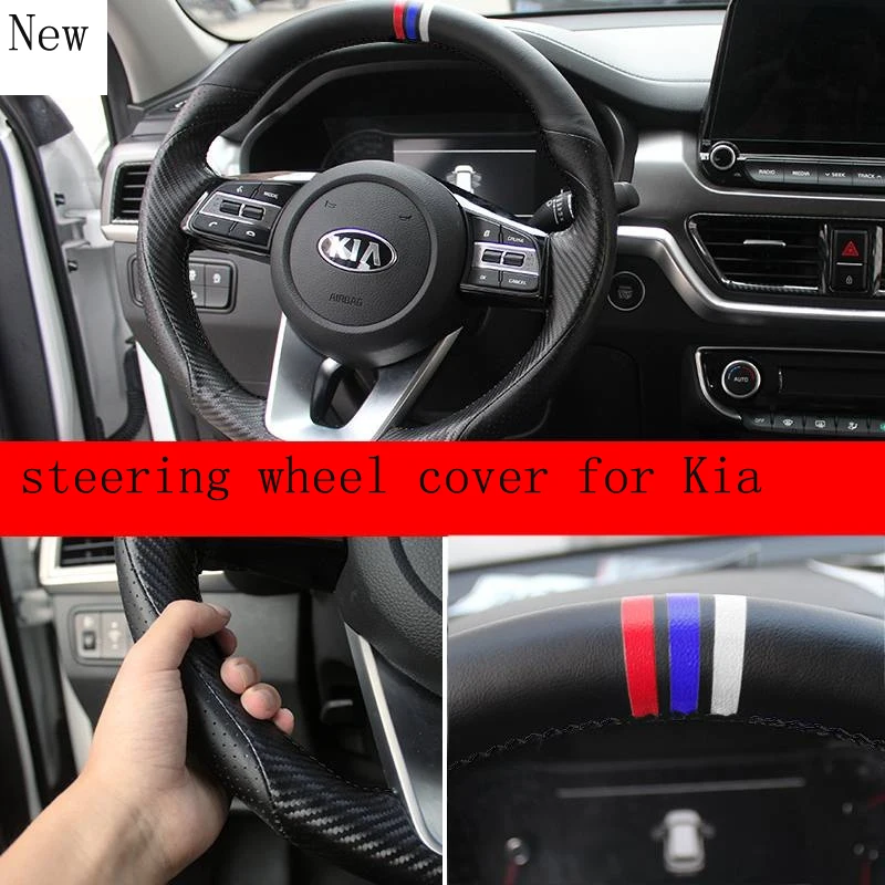 DIY Hand-Stitched Leather Carbon Fibre Car Steering Wheel Cover Set for Kia Sportage R K5 K3 K2 KX1 KX3 Forte Car Accessories
DIY Hand-Stitched Leather Carbon Fibre Car Steering Wheel Cover Set for Kia Sportage R K5 K3 K2 KX1 KX3 Forte Car Accessories
