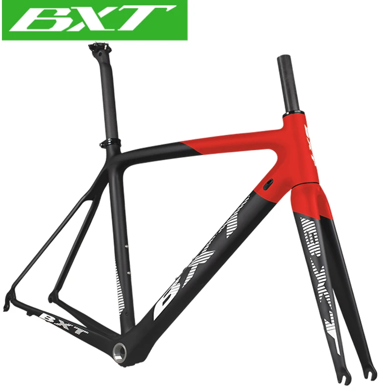 BXT T800 Ultralight road bike frame Di2 100*9mm130*9mm cycling bicycle frameset super light Di2/mechanical carbon road frame
BXT T800 Ultralight road bike frame Di2 100*9mm130*9mm cycling bicycle frameset super light Di2/mechanical carbon road frame