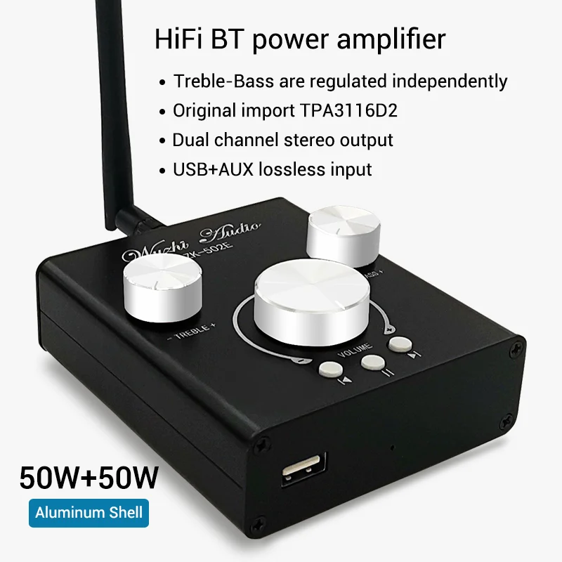 HIfi 100W 50W TPA3116 Bluetooth 5.0 Stereo Digital Power Audio Sound Amplifier Board Bass Speakers Amplificador Home Theater
HIfi 100W 50W TPA3116 Bluetooth 5.0 Stereo Digital Power Audio Sound Amplifier Board Bass Speakers Amplificador Home Theater