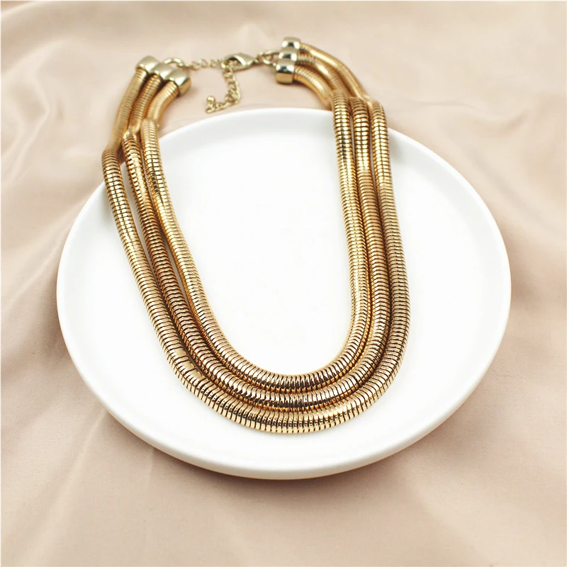 Punk Multi Layered Gold Flat Snake Chain Necklace Choker Necklace Jewelry for Women Female Chunky Clavicle Chain Charm Necklace
Punk Multi Layered Gold Flat Snake Chain Necklace Choker Necklace Jewelry for Women Female Chunky Clavicle Chain Charm Necklace