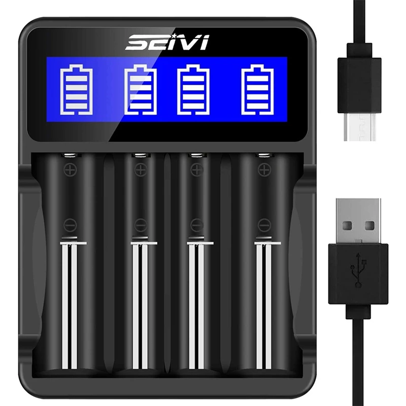 SEIVI 18650 Battery Charger,LCD Display Universal Smart Charger For Rechargeable Battery Li-Ion Batteries, Ni-MH/Ni-Cd Batteries
SEIVI 18650 Battery Charger,LCD Display Universal Smart Charger For Rechargeable Battery Li-Ion Batteries, Ni-MH/Ni-Cd Batteries