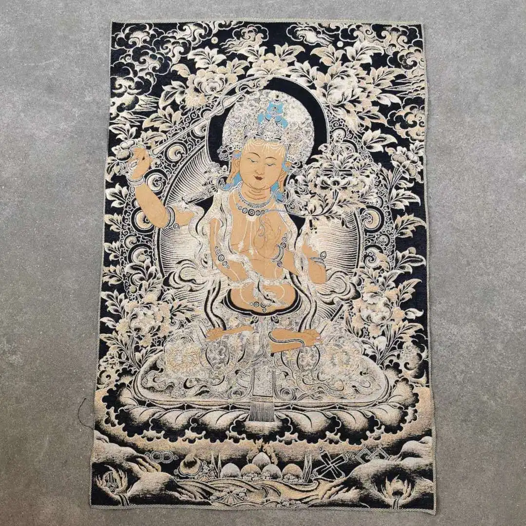 Exquisite Brocade Embroidery Tangka Mural with Tara and God of Wealth, Available in Two Patterns, Worth Collecting
Exquisite Brocade Embroidery Tangka Mural with Tara and God of Wealth, Available in Two Patterns, Worth Collecting