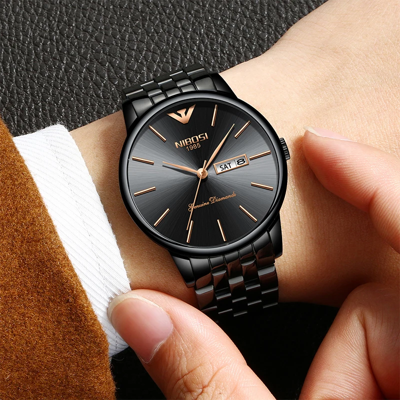

NIBOSI новые кварцевые часы Стальные водонепроницаемые мужские часы лучший бренд класса люкс для мужчин простые наручные часы Relogio Masculino