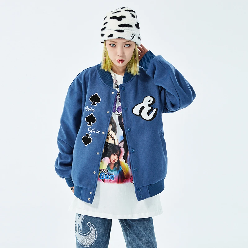Towel Embroidery Stand Retro Thick Wool Jackets Men and Women Oversize Harajuku Streetwear Loose Casual Autumn Coat Windbreaker
Towel Embroidery Stand Retro Thick Wool Jackets Men and Women Oversize Harajuku Streetwear Loose Casual Autumn Coat Windbreaker