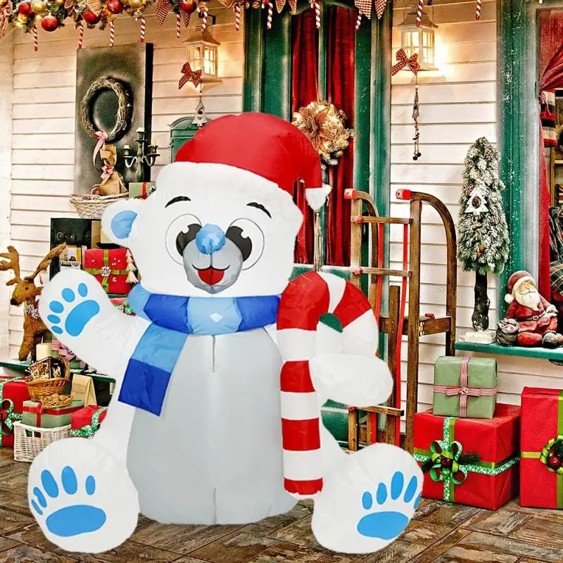 Christmas White Bear Inflatable Model Holding Candy Cane LED Light Garden Party Decoration Props Toys New Year Ornaments
Christmas White Bear Inflatable Model Holding Candy Cane LED Light Garden Party Decoration Props Toys New Year Ornaments