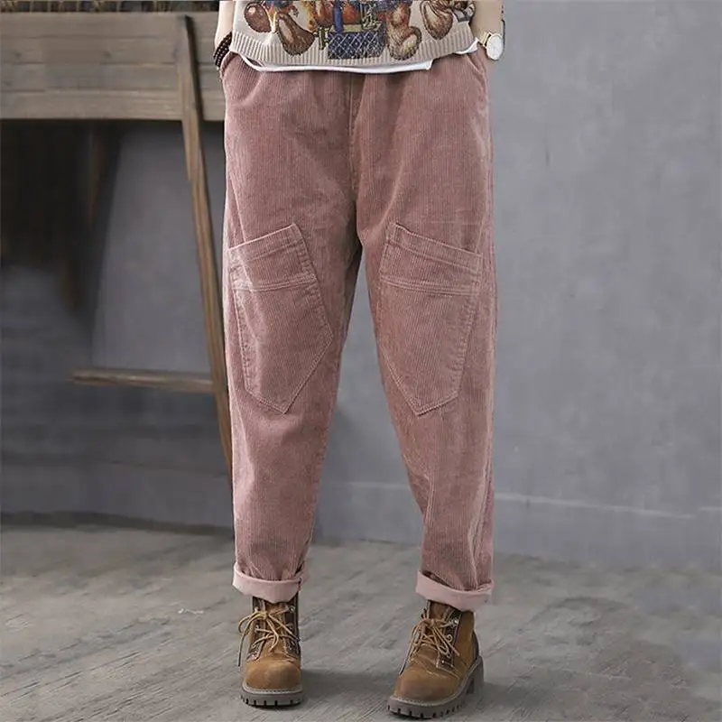 ZANZEA Vintage Elastic Waist Corduroy Pants Women Solid Harem Pants Loose Casual Trousers Female Solid Pantalon Turnip
ZANZEA Vintage Elastic Waist Corduroy Pants Women Solid Harem Pants Loose Casual Trousers Female Solid Pantalon Turnip
