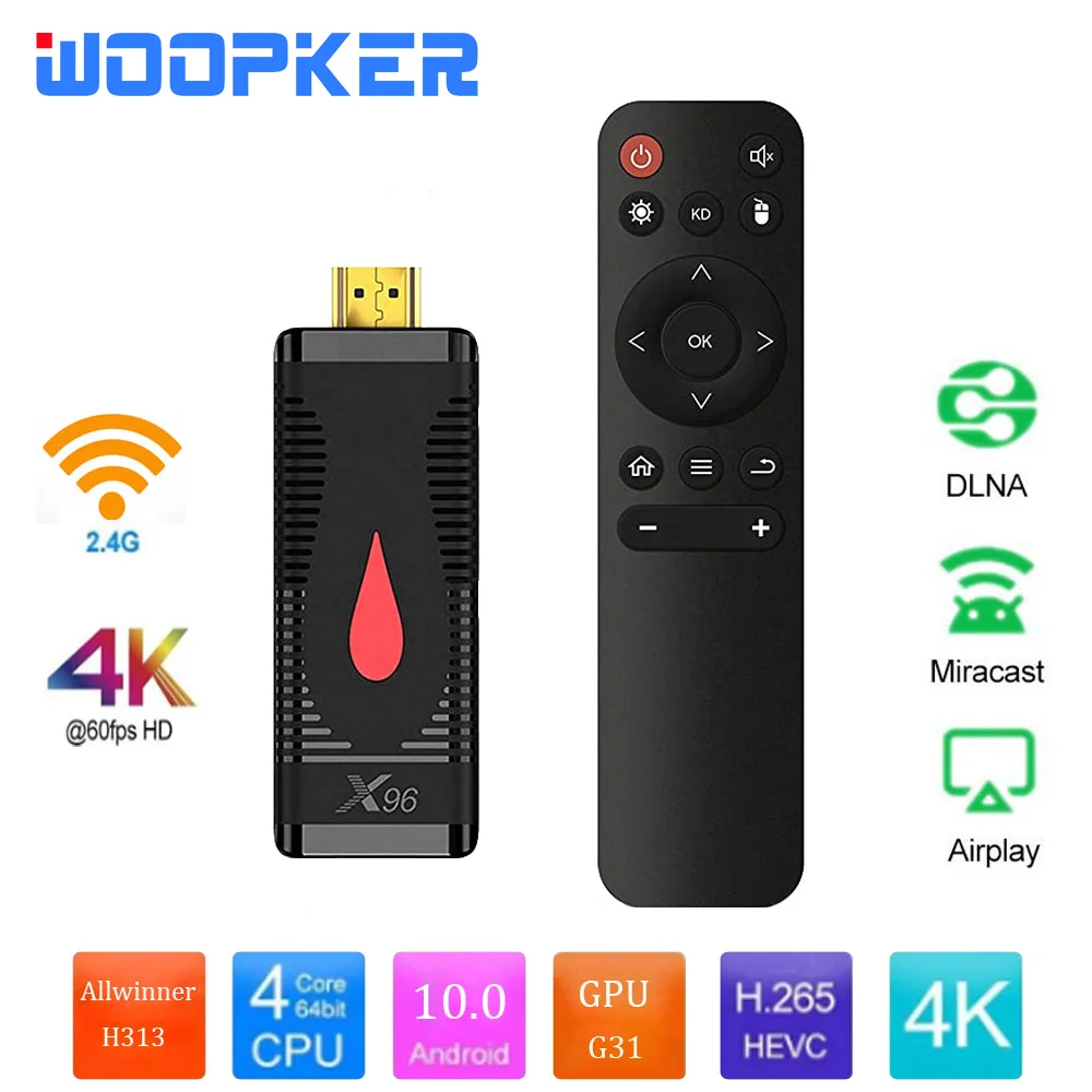 

4K TV Stick X96 S400 Allwinner H313 четырехъядерный 2 Гб ОЗУ 16 Гб ПЗУ 2,4G Wifi Android 10,0 Smart TV Box 1080P HD медиаплеер