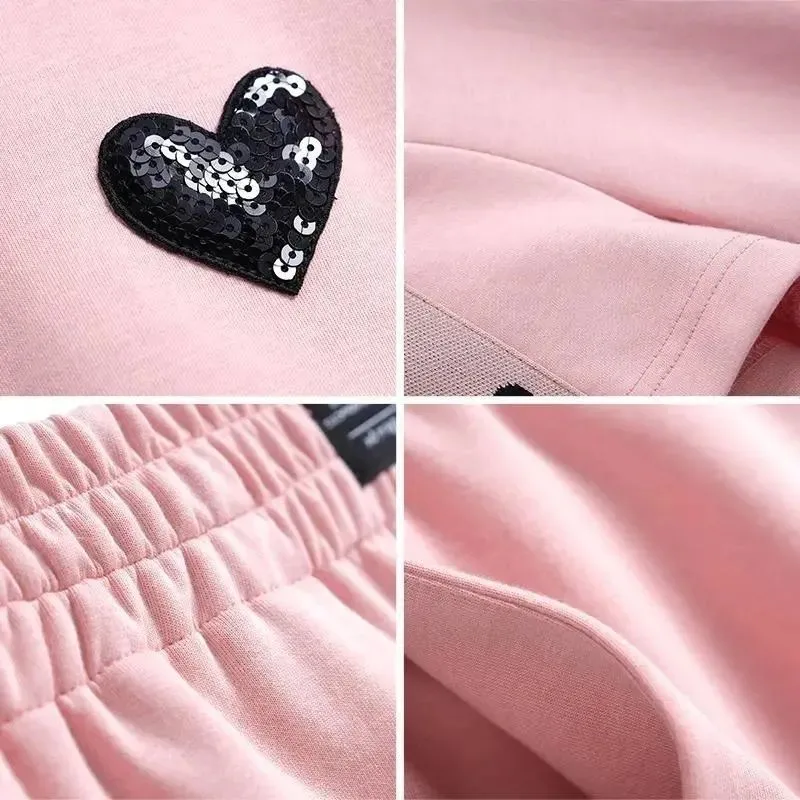 Fashion Print heart two piece suit women Casual Loose plus size sets Summer short sleeves t shirt+High Waist Wide Leg Pants
Fashion Print heart two piece suit women Casual Loose plus size sets Summer short sleeves t shirt+High Waist Wide Leg Pants