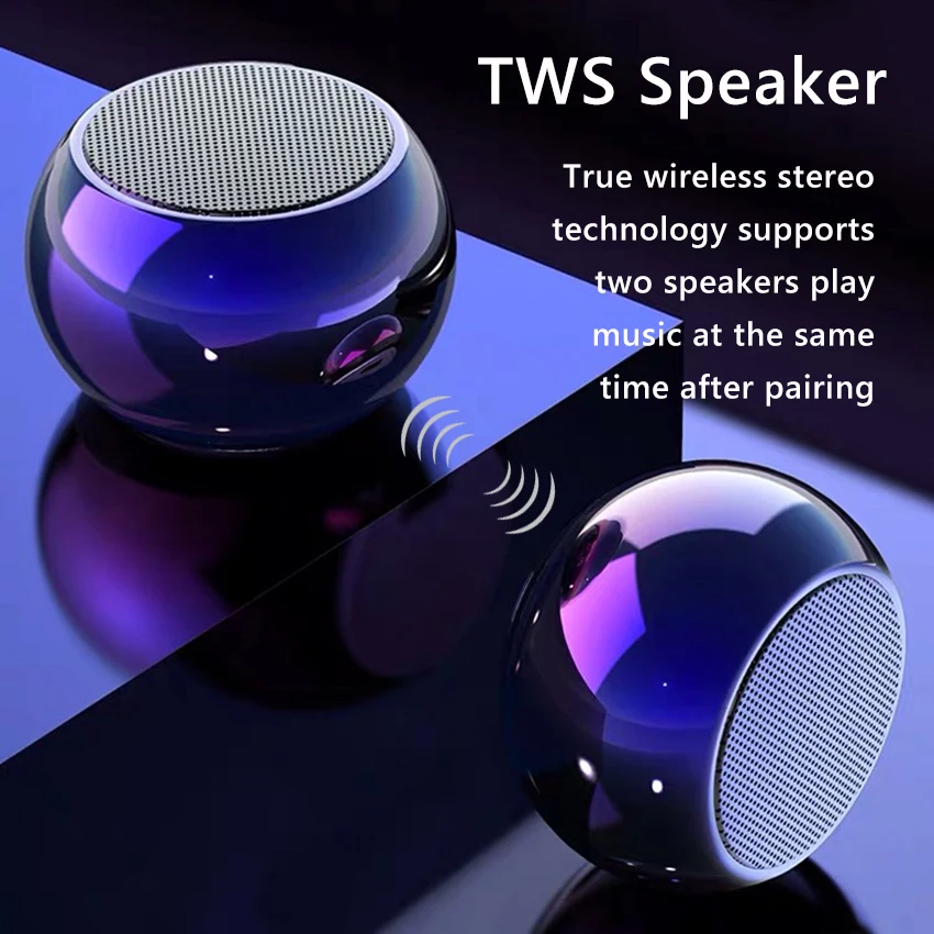 Portable Bluetooth 5.0 Speaker Small True Wireless Stereo Subwoofer TWS Rich Bass Loudspeaker with Mic for Smartphones
Portable Bluetooth 5.0 Speaker Small True Wireless Stereo Subwoofer TWS Rich Bass Loudspeaker with Mic for Smartphones