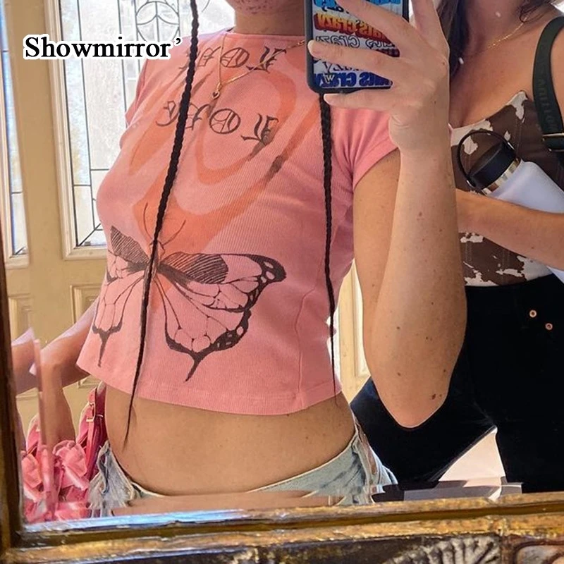 Летняя Милая хлопковая Футболка Showmirror с принтом бабочки, женская футболка, топы с петлями, Клубная вязаная футболка, женские сексуальные то...
Летняя Милая хлопковая Футболка Showmirror с принтом бабочки, женская футболка, топы с петлями, Клубная вязаная футболка, женские сексуальные то...