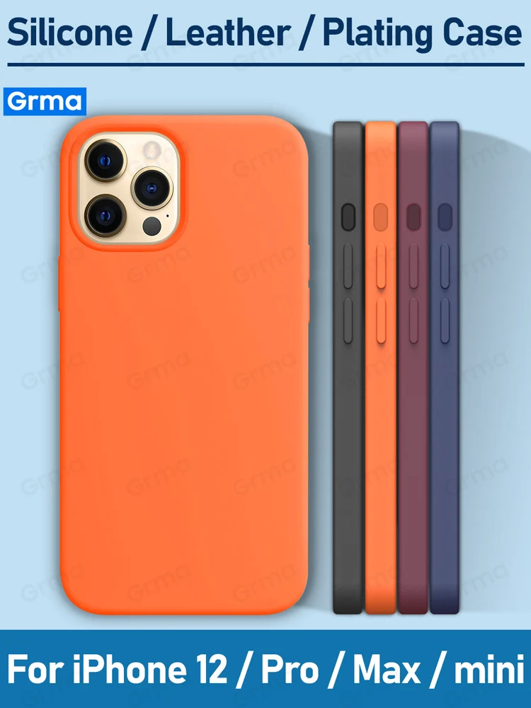 Grma Original Magnetic Genuine Leather Liquid Silicone Cover for iPhone 12 Pro Max mini Case Transparent Plating Hard Back Cover
Grma Original Magnetic Genuine Leather Liquid Silicone Cover for iPhone 12 Pro Max mini Case Transparent Plating Hard Back Cover