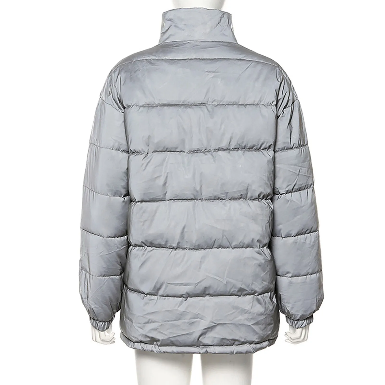 Womens Fashion Personality Reflective Stand Collar Warm Zipper Cotton Jacket Solid Color Parkas Warm Thick Fashion Short Jacket
Womens Fashion Personality Reflective Stand Collar Warm Zipper Cotton Jacket Solid Color Parkas Warm Thick Fashion Short Jacket
