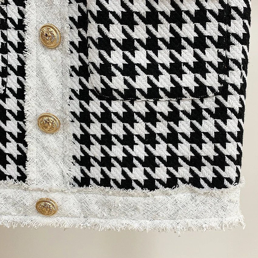 Fringed Lion Buttons Houndstooth Tweed Mini Skirt Newest 2021 Fall Winter Baroque Designer Skirt Women's
Fringed Lion Buttons Houndstooth Tweed Mini Skirt Newest 2021 Fall Winter Baroque Designer Skirt Women's
