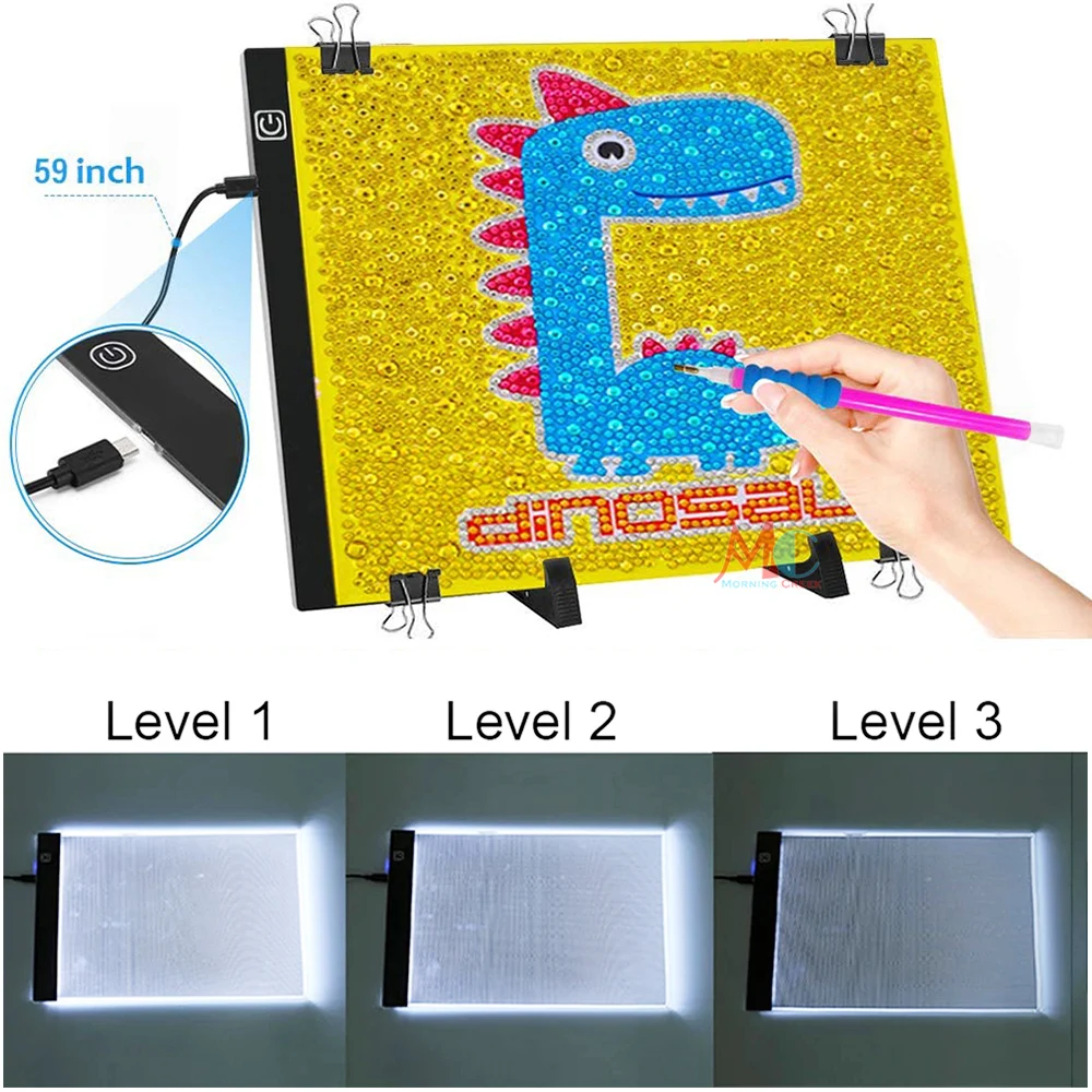 A5/A4 LED Light Pad Board 5d Diamond Painting Tracing Copy Board with 3 Level Brightness USB Powered Drawing Tablet
A5/A4 LED Light Pad Board 5d Diamond Painting Tracing Copy Board with 3 Level Brightness USB Powered Drawing Tablet
