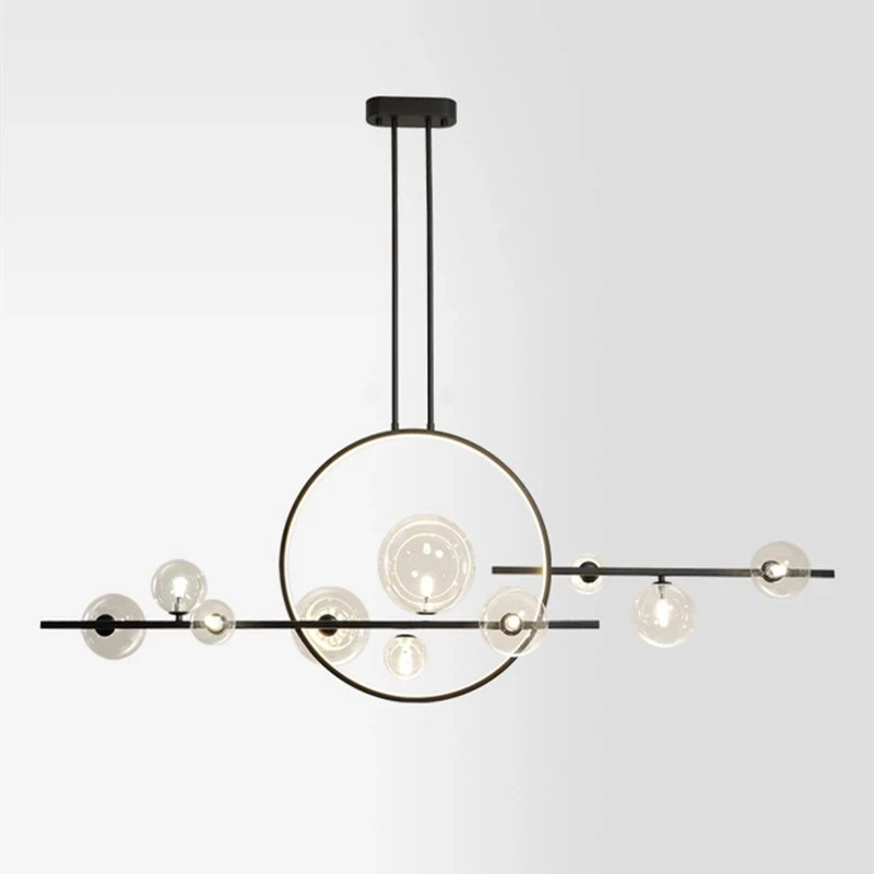 Glass Ball Chandelier Long LED Ceiling Lamp for Furniture Living Room Kitchen Bar Home Decoration Interior Lighting Black Lustre
Glass Ball Chandelier Long LED Ceiling Lamp for Furniture Living Room Kitchen Bar Home Decoration Interior Lighting Black Lustre