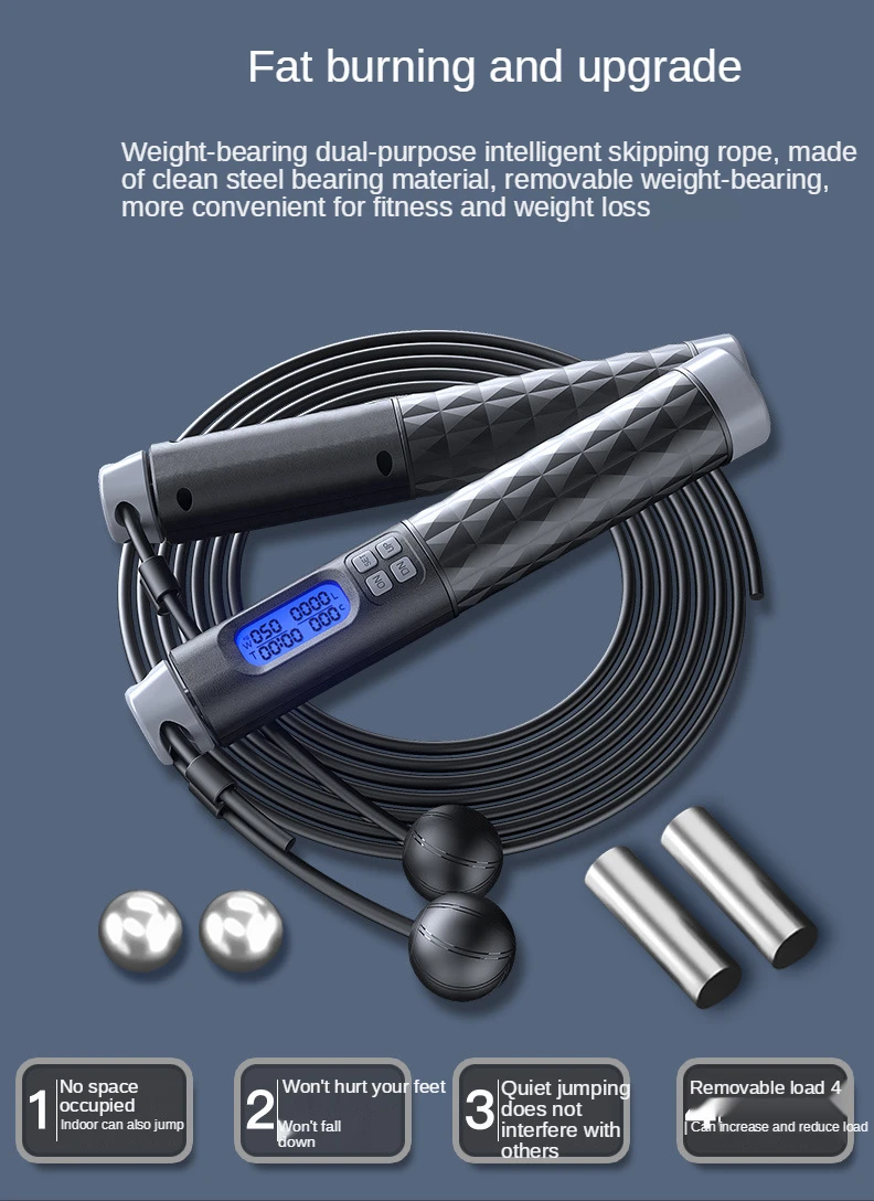 2021 New Sports Cordless Ball Student Exam Fitness Detachable Weight Counting Skipping Rope Skipping Rope With Silicone Handle
2021 New Sports Cordless Ball Student Exam Fitness Detachable Weight Counting Skipping Rope Skipping Rope With Silicone Handle