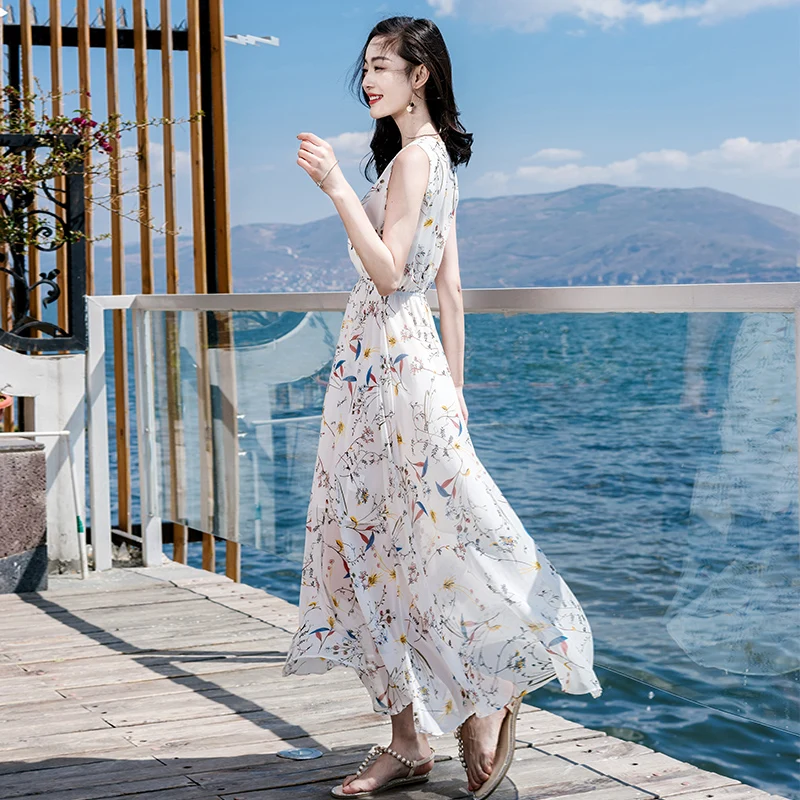 2021 Vestidos Largos Doho Chiffon V-Neck Robe Sexy Dress Without Sleeve White Vestito Floreale Pareos De Playa Mujer Traf Flor
2021 Vestidos Largos Doho Chiffon V-Neck Robe Sexy Dress Without Sleeve White Vestito Floreale Pareos De Playa Mujer Traf Flor
