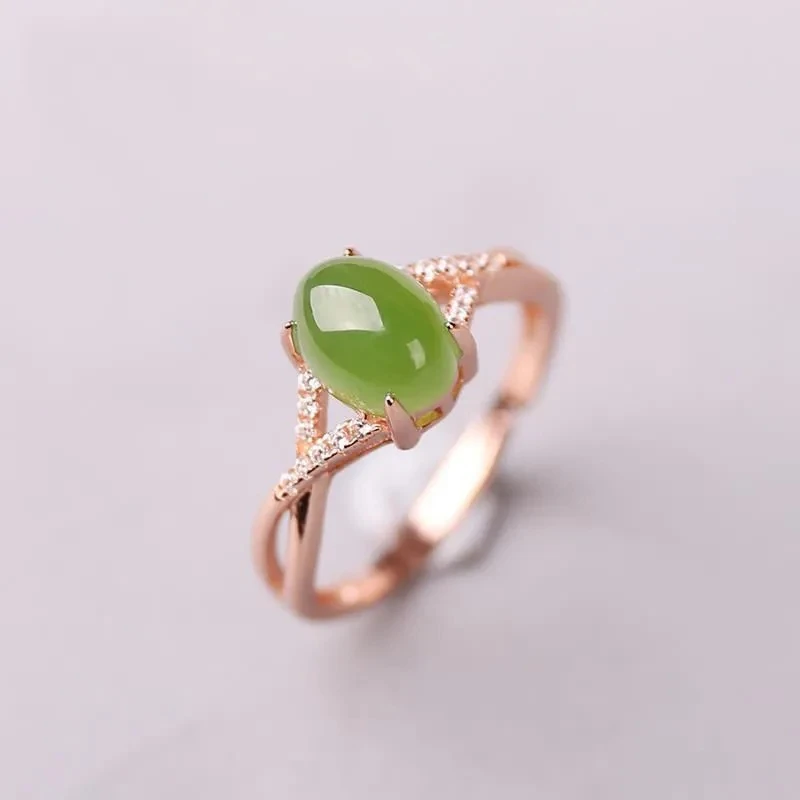 Jade Hetian Jade Women's S925 Silver Rose Gold Jasper Fashion Egg Noodle Openning Ring Gift
Jade Hetian Jade Women's S925 Silver Rose Gold Jasper Fashion Egg Noodle Openning Ring Gift