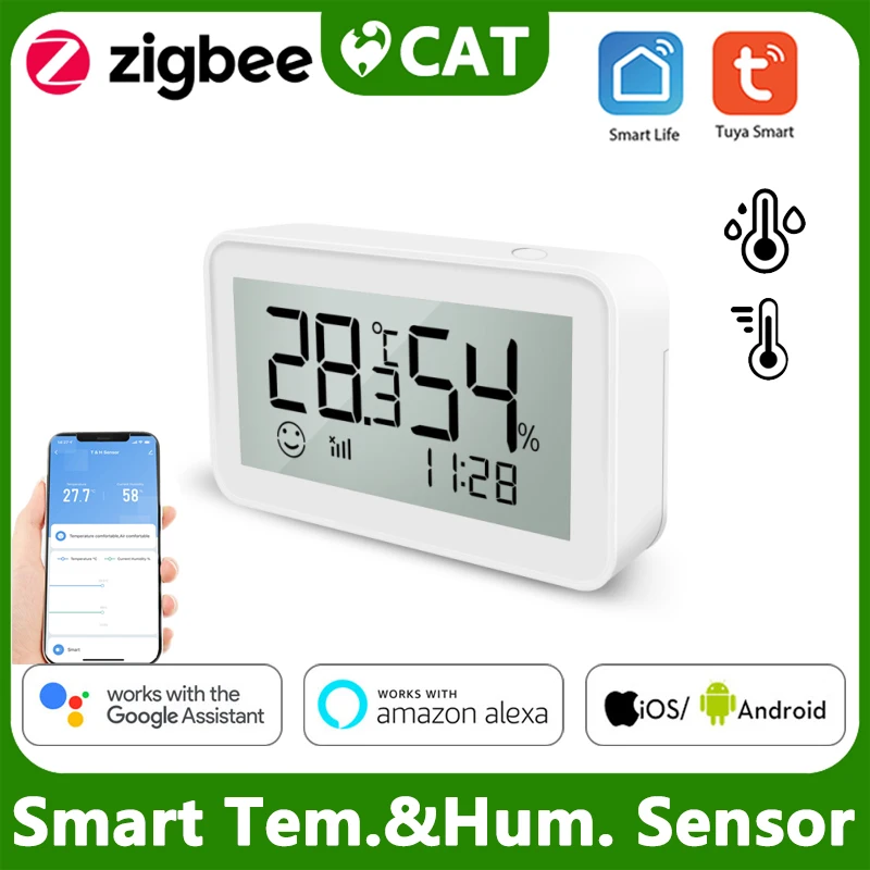 Tuya ZigBee Smart Temperature And Humidity Sensor With LCD Screen Digital Display Wireless Thermometer For Alexa Google Home New
Tuya ZigBee Smart Temperature And Humidity Sensor With LCD Screen Digital Display Wireless Thermometer For Alexa Google Home New