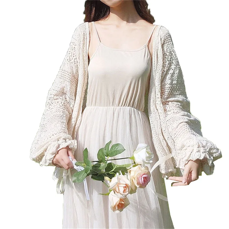 Women Jacket 2020 Summer New Large Size Pure Casual Top Hollow out Lantern Sleeve Loose knitt Cardigan Sun Protection Clothin
Women Jacket 2020 Summer New Large Size Pure Casual Top Hollow out Lantern Sleeve Loose knitt Cardigan Sun Protection Clothin