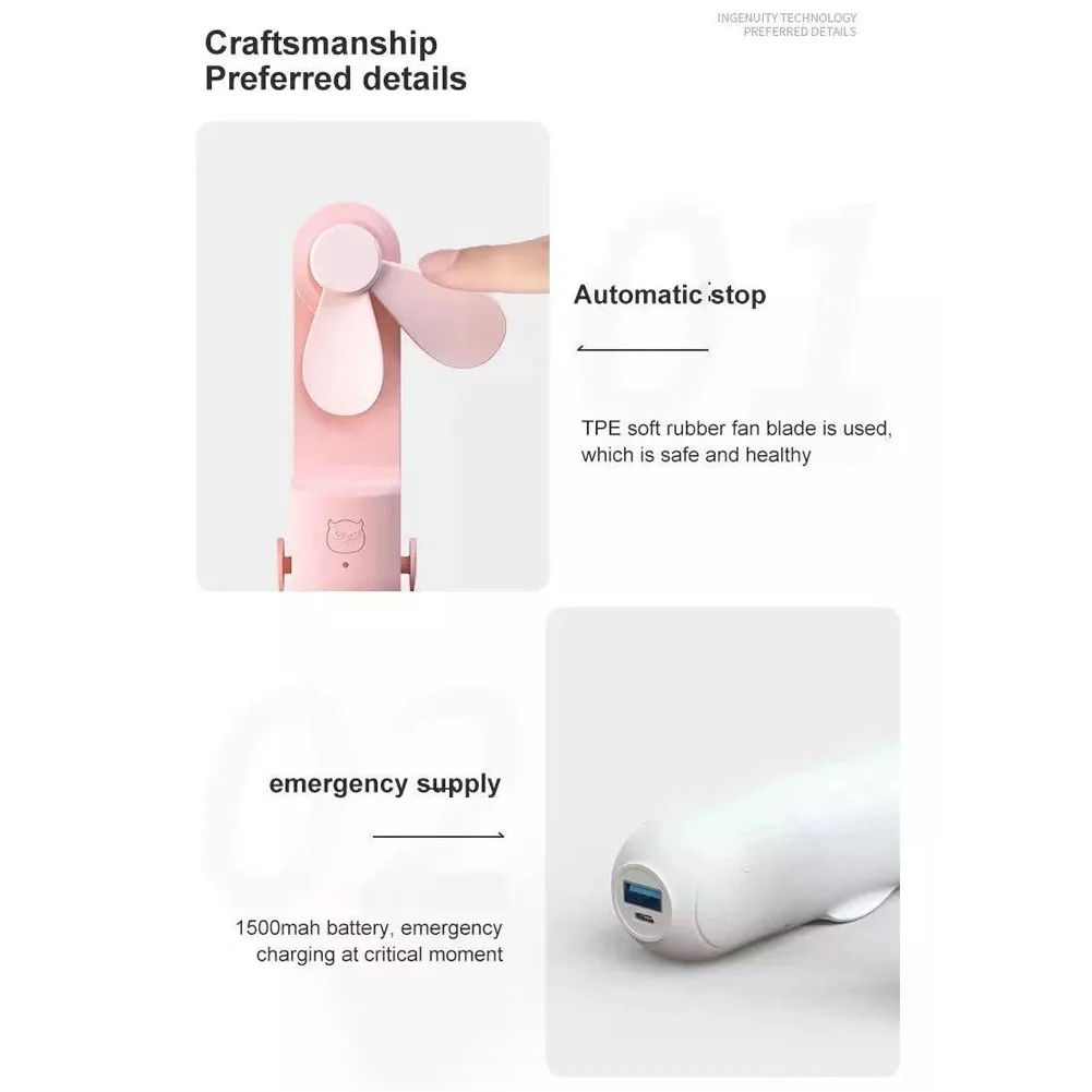 Mini Fan Portable Handheld Fan 2000mAh Enduring Silent Air Cooler Foldable USB Rechargeable Fan Desktop Ventilador w/ Power Bank
Mini Fan Portable Handheld Fan 2000mAh Enduring Silent Air Cooler Foldable USB Rechargeable Fan Desktop Ventilador w/ Power Bank