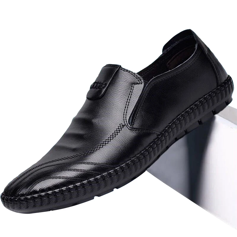 

2020 New Luxury Men Leather Drive Shoes Genuine Leather Men's Casual PU Leather Shoes Feet Casual Flat Peas Men's Shoes Lazy