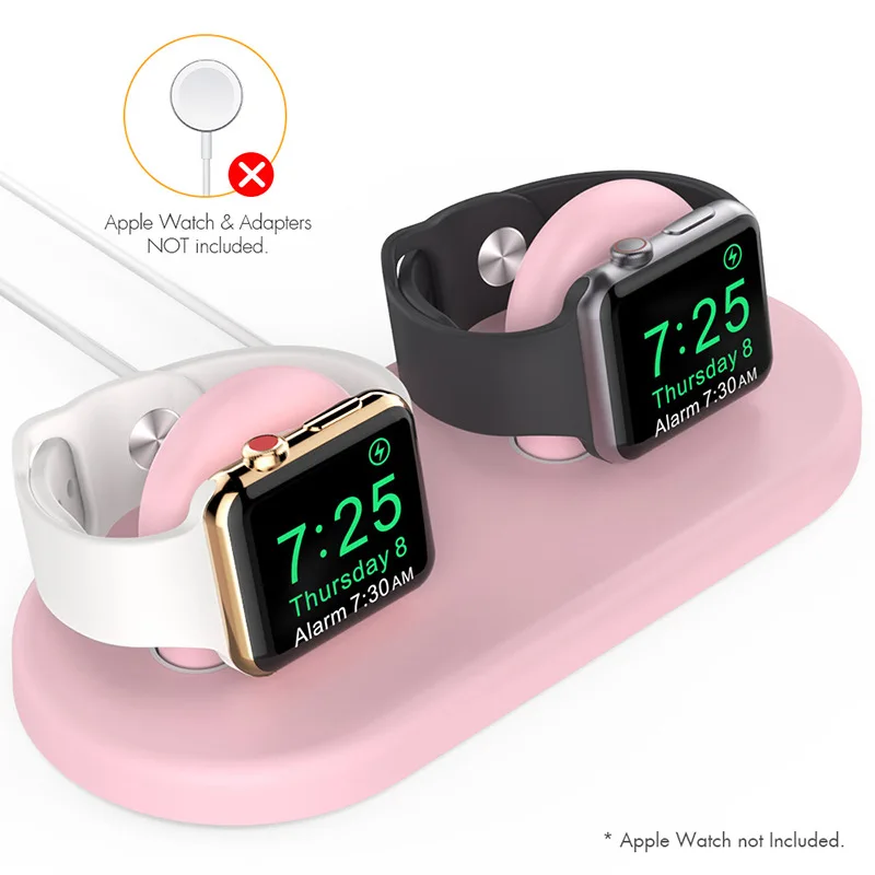 Двойная зарядная док станция из АБС пластика для Apple Watch серии 6/Se/5/4/3/2/1 с двумя