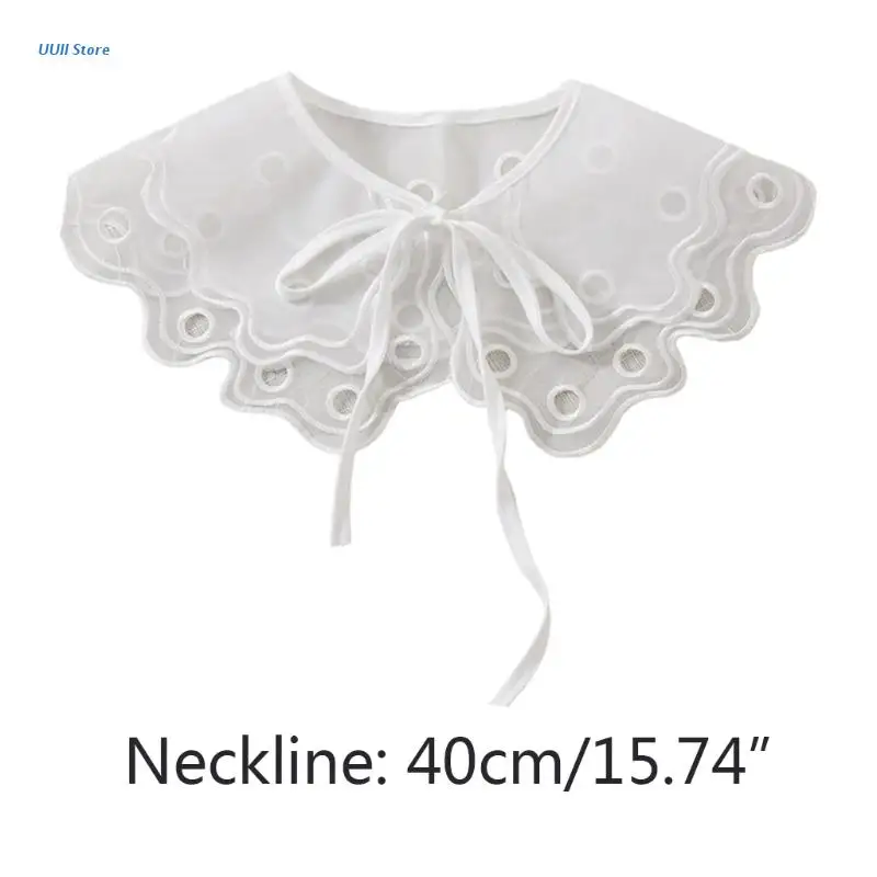 Women Lolita Decorative Fake Collar Lace Shawl Capelet Hollow Embroidery Layered Dickey Self-Tie Ribbon Mesh Necklace
Women Lolita Decorative Fake Collar Lace Shawl Capelet Hollow Embroidery Layered Dickey Self-Tie Ribbon Mesh Necklace