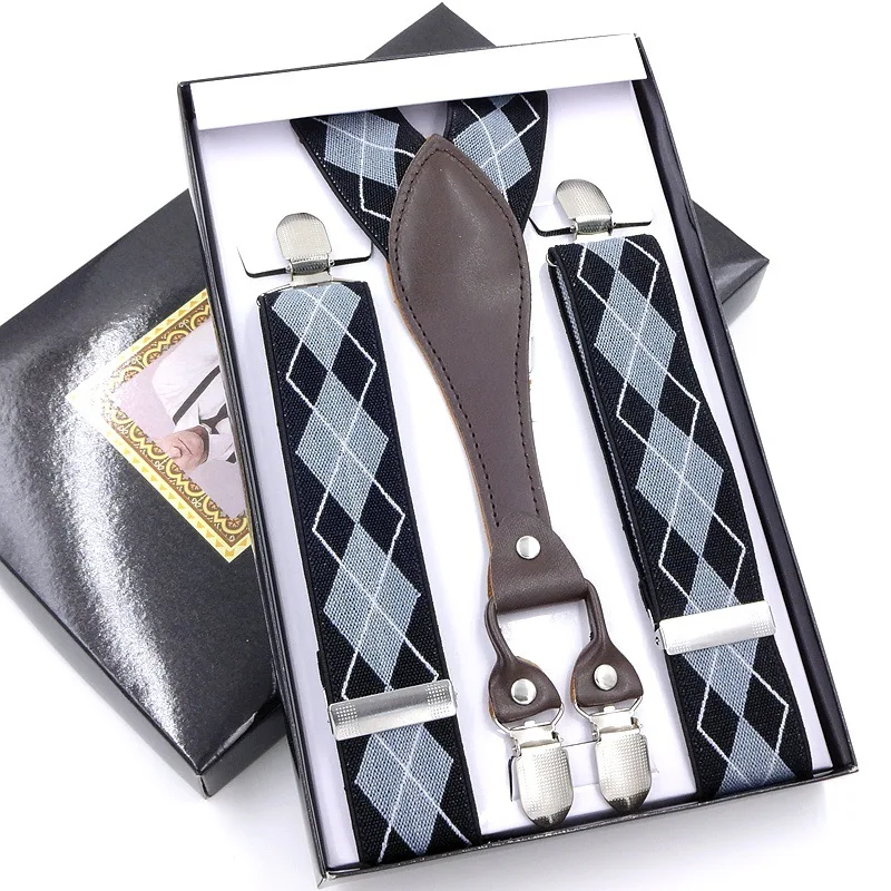 Elegant Suspender Men Leather Alloy 4 Clips Belt Elastic Trouser Straps Fashion Commercial Pants Braces 3.5cm Width for Husband
Elegant Suspender Men Leather Alloy 4 Clips Belt Elastic Trouser Straps Fashion Commercial Pants Braces 3.5cm Width for Husband