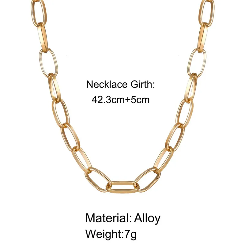 Fashion Link Chain Necklace Women Collar Statement Gold Thick Choker Necklaces For Women on Neck Fashion Punk Jewelry
Fashion Link Chain Necklace Women Collar Statement Gold Thick Choker Necklaces For Women on Neck Fashion Punk Jewelry