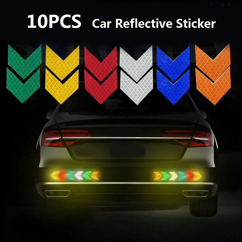 10 Pcs Arrow Reflective Tape Safety Caution Warning Reflective Adhesive Tape Sticker Auto Tail Bar Bumper Car Styling Sticker
10 Pcs Arrow Reflective Tape Safety Caution Warning Reflective Adhesive Tape Sticker Auto Tail Bar Bumper Car Styling Sticker