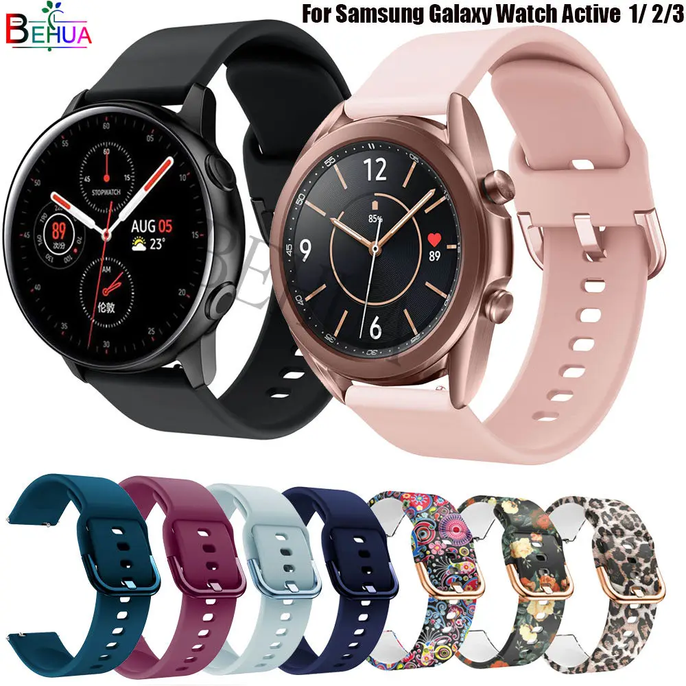 Ремешок силиконовый для Samsung Galaxy Watch Active 2 40 мм 44 мм/3 41 45 мм/Huawei GT 46 42 браслет 20 22 |