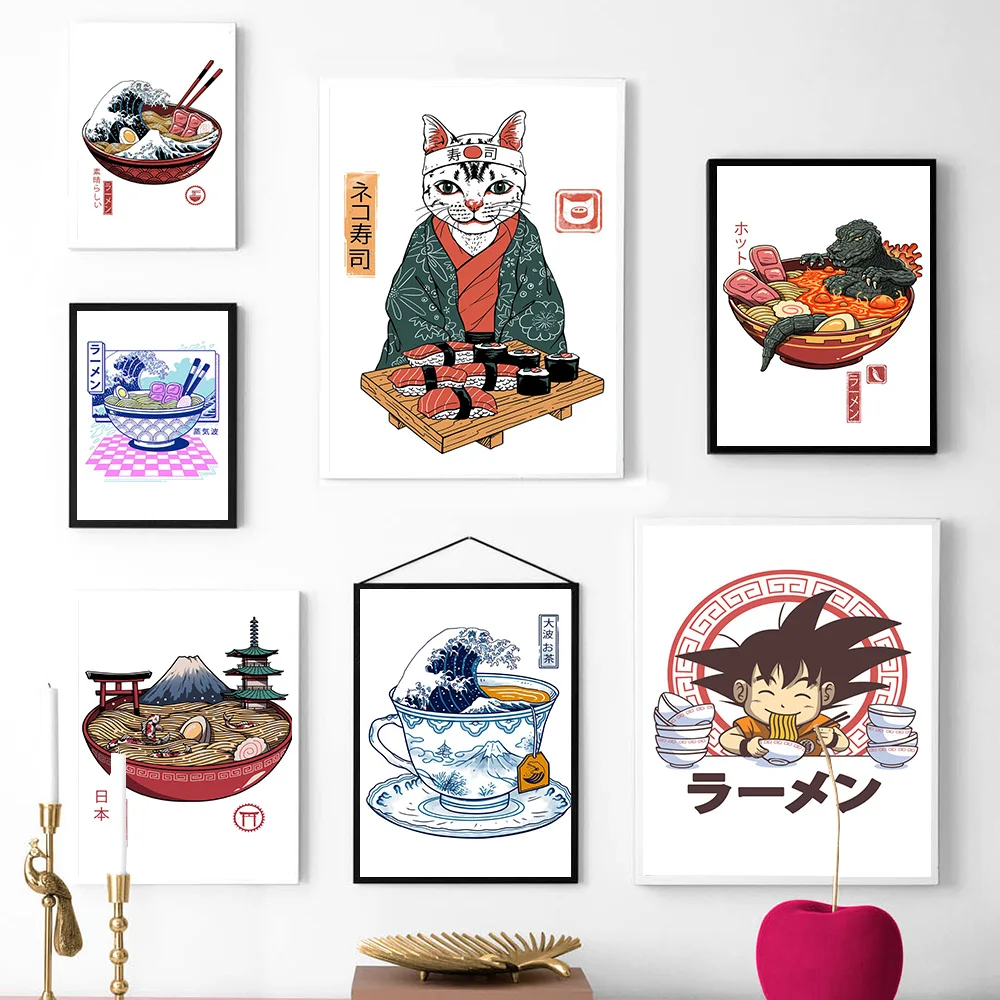 Japanese Samurai Cat Ramen Nostalgia Home Decor HD Quality Cartoon Painting Animal Posters Canvas Picture For Bedroom Wall Art
Japanese Samurai Cat Ramen Nostalgia Home Decor HD Quality Cartoon Painting Animal Posters Canvas Picture For Bedroom Wall Art