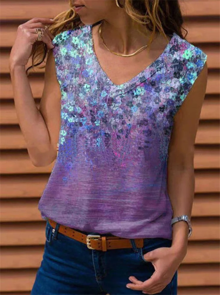 2021 Women's New V-neck Print Sleeveless Vest Blouse Oversized Aerodynamic Clothes ROPA Plus Size Mujer Vintage Street Wear
2021 Women's New V-neck Print Sleeveless Vest Blouse Oversized Aerodynamic Clothes ROPA Plus Size Mujer Vintage Street Wear