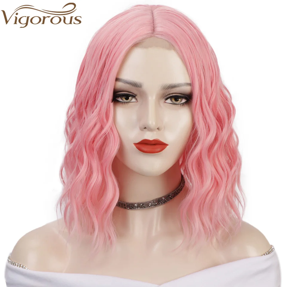 Vigorous Pink Wavy Bob Wig Synthetic Wigs for Women Middle Part Short Hair Wigs Natural Looking Wig for Daily Party Use
Vigorous Pink Wavy Bob Wig Synthetic Wigs for Women Middle Part Short Hair Wigs Natural Looking Wig for Daily Party Use